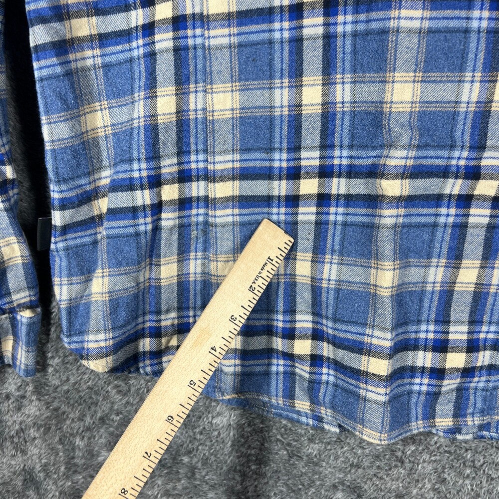 Patagonia Shirt Womens L Blue Plaid Long Sleeve Button Up Pockets Cotton Flannel - Picture 10 of 11